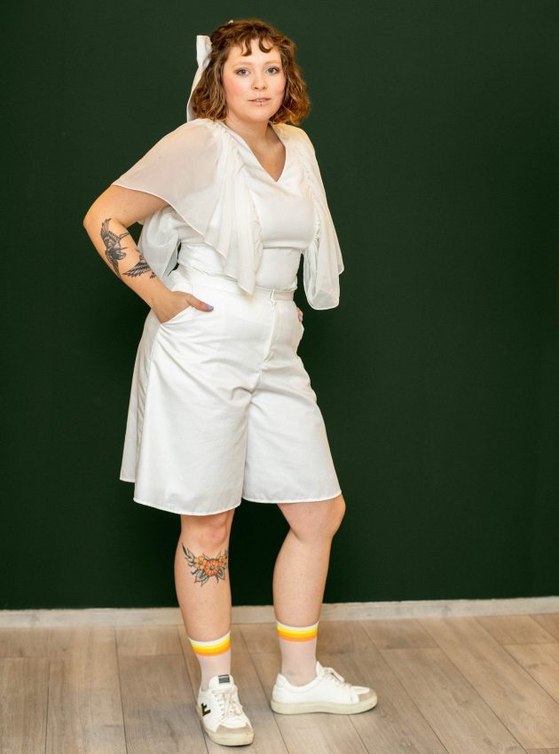 Hochzeits-Zweiteiler mit Hosenrock